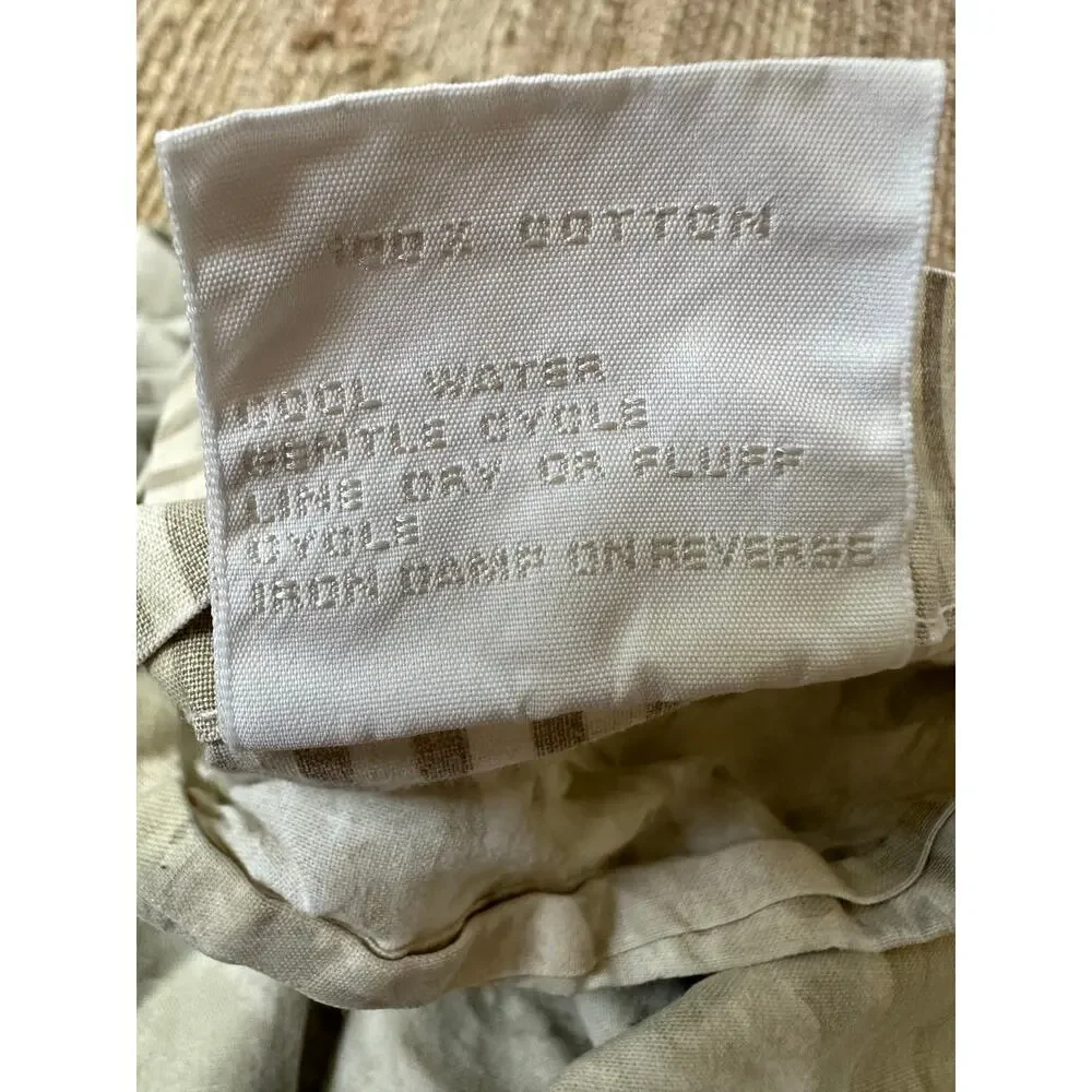 Nancy Koltes LUXURY LINENS full Duvet Cover Italy striped floral gray cream